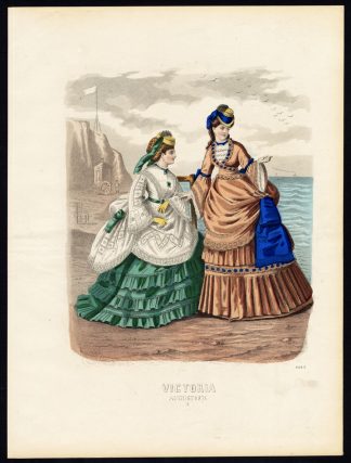 Antique Costume Print--FEMALE VICTORIAN DRESS-Plate 1248-Victoria-Neumann-1875