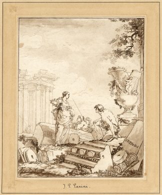 Antique Master Print-ATHENE-SOLDIER-CITY-Saint Far-Panini-ca. 1780