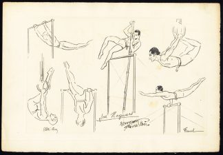 Antique Print-CIRCUS ACT-AERIAL GYMNASTICS-SPORT-Fernel-1931