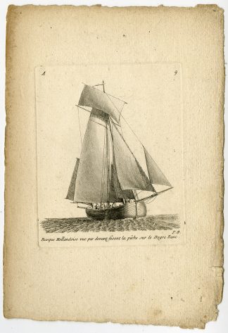 Antique Print-BOAT-SHIP-A9-DUTCH-FISHING-DOGGER BANK-P. Ozanne-c.1760