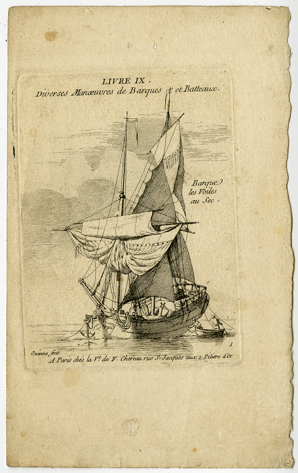 , Antique Print-TITLE PAGE-LIVE IX-BOAT-SAIL-DRY-P. Ozanne-c.1780, Pictura Antique Prints