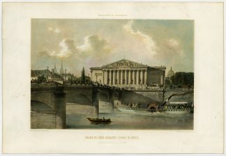 Antique Print-PALAIS CORPS LEGISLATIF-BOURBON-PARIS-Ollivaud-Benoist-Ciceri-1861