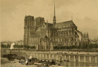 Antique Print-NOTRE DAME-PARIS-FRANCE-SEINE-Bayot-Fichot-1861