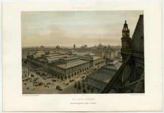 Antique Print-MARKET-LES HALLES DE PARIS-ST. EUSTACHE-Arnout-Benoist-1861