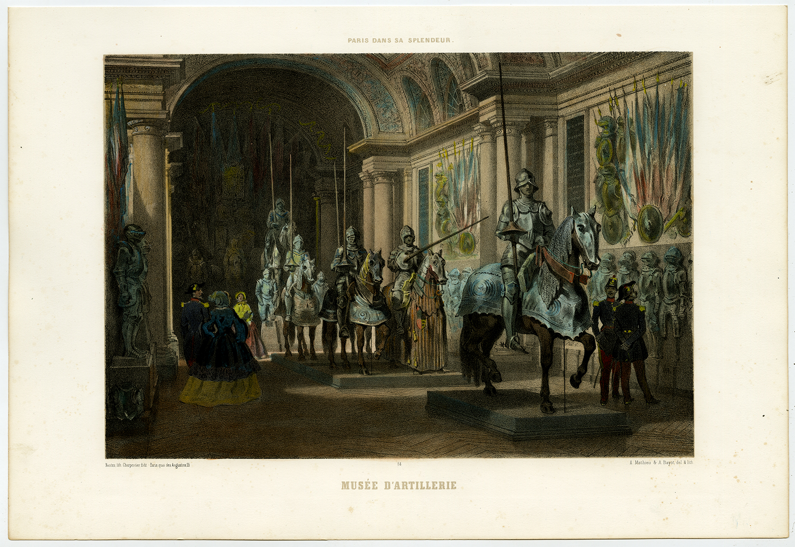 , Antique Print-MUSEUM-ARTILLERY-KNIGHTS-HORSE-ARMOR-PARIS-Bayot-Mathieu-1861, Pictura Antique Prints