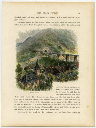 Antique Print-VIADUCT-BLACK FOREST-HORNBERG-GERMANY-Anonymous-1879