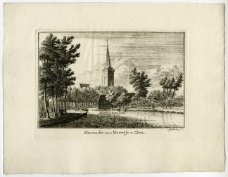 Rare Antique Print-VIEW OF ABCOUDE-Spilman-ca. 1760