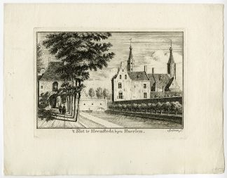 Rare Antique Print-HEEMSTEDE CASTLE-SLOT-HAARLEM-Spilman-ca. 1760