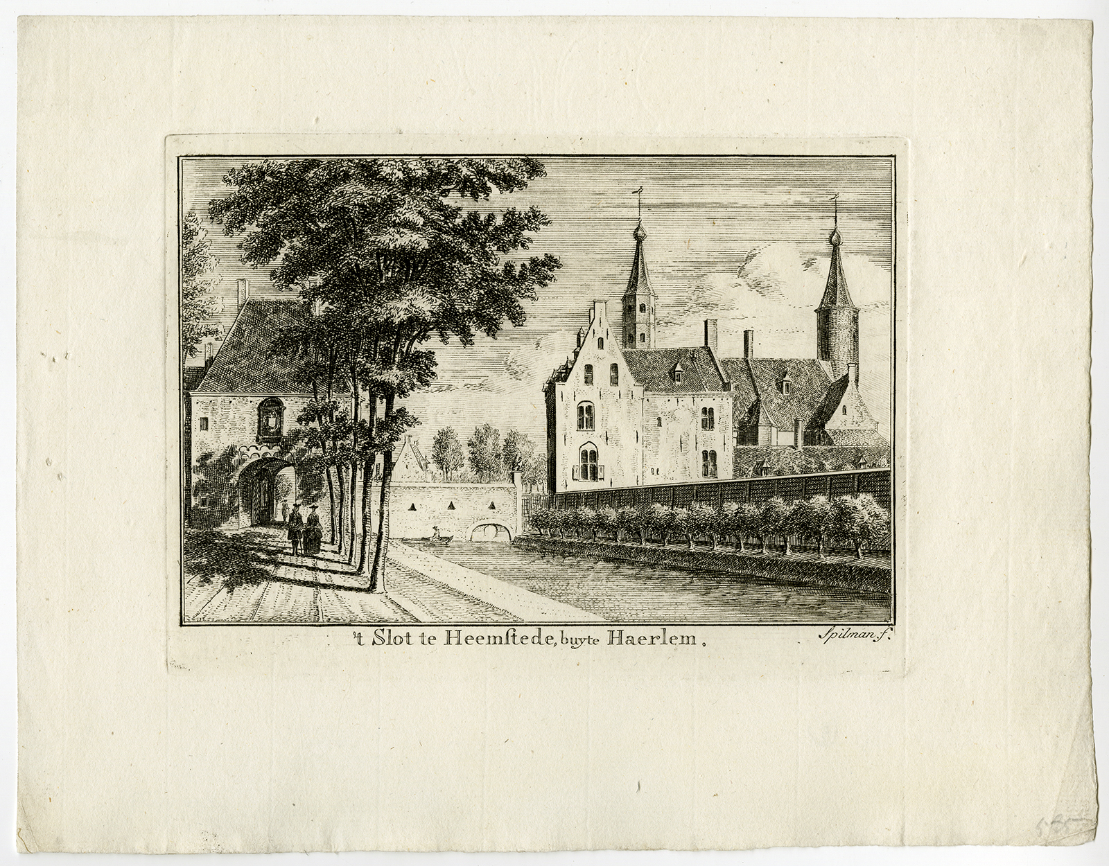 Cb1167 416x325 Rare Antique Print-HEEMSTEDE CASTLE-SLOT-HAARLEM-Spilman-ca. 1760
