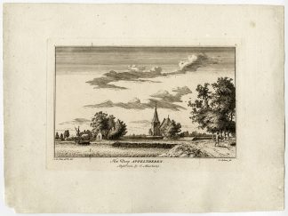 Rare Antique Print-VIEW OF APPELTERN-APPELTHEREN-de Haen-Spilman-ca. 1760