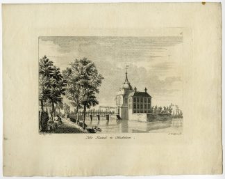Rare Antique Print-VIEW-HEUKELUM CASTLE-de Beijer-Radigues-ca. 1760