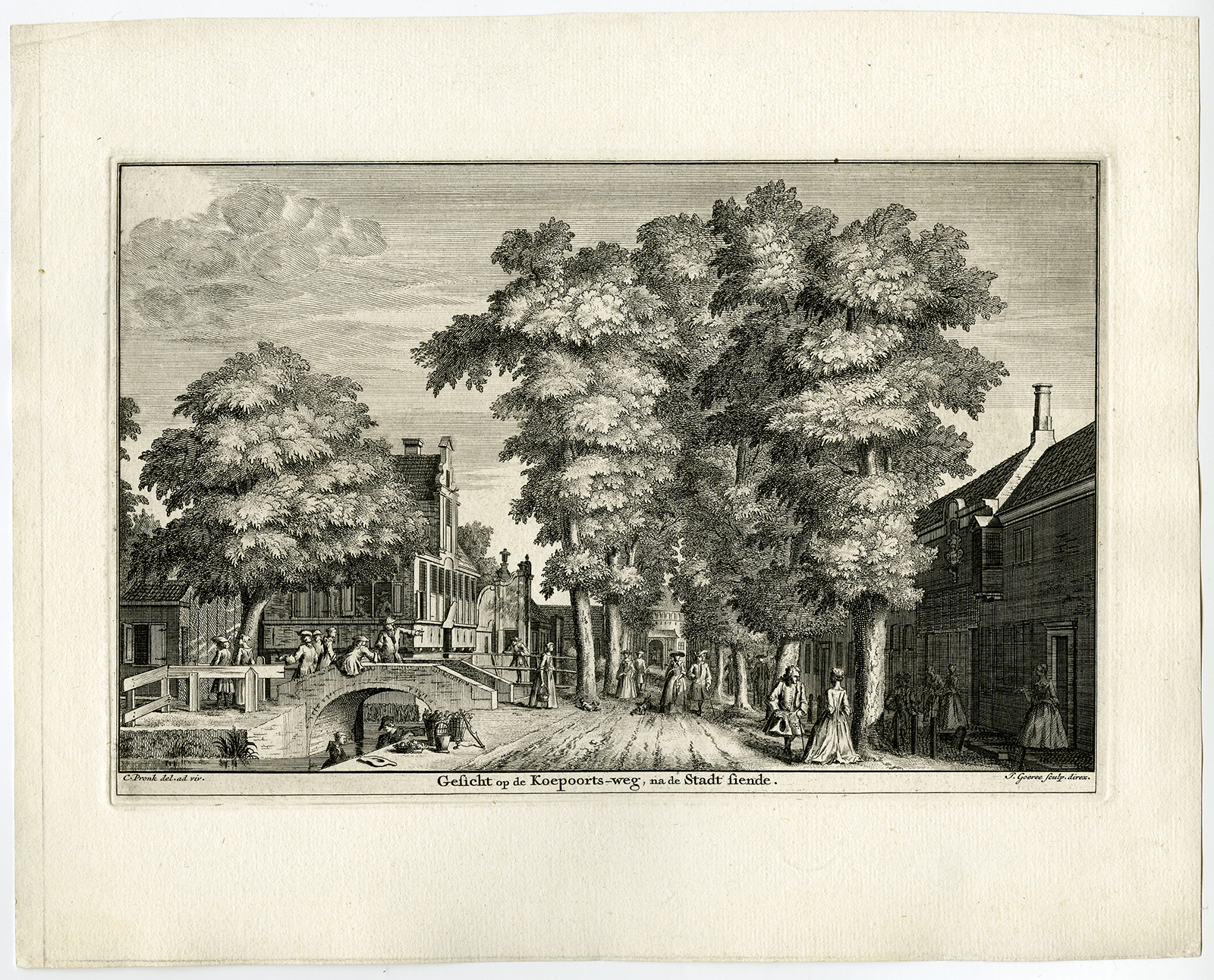 , Antique Print-CITY VIEW-HOORN-KOEPOORT-Pronk-J. Goeree-1740, Pictura Antique Prints