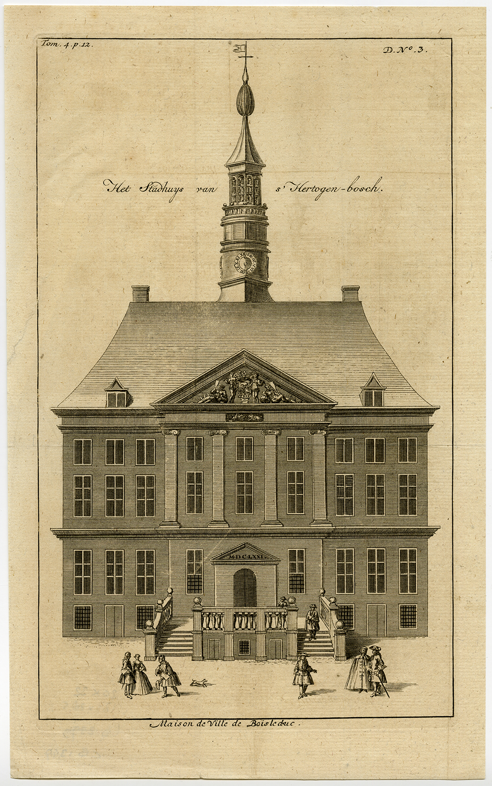 , Antique Print-TOWN HALL-‘S-HERTOGENBOSCH-DEN BOSCH-Le Roy-1690, Pictura Antique Prints
