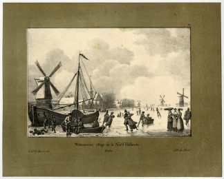 Antique Print-ICE-SKATING-WORMERVEER-NOORD HOLLAND-PL. 71-Howen-Madou-1825