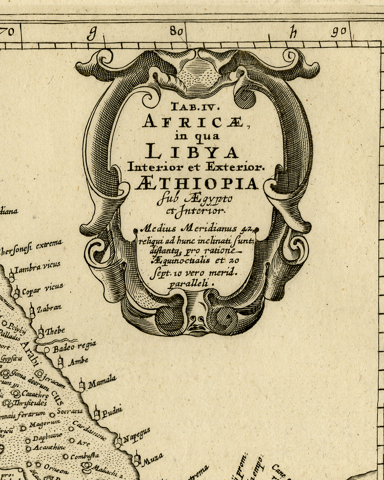 , Antique Map-NORTH AFRICA-LYBIA-EGYPT-ETHIOPIA-Ptolemy-Mercator-1698, Pictura Antique Prints