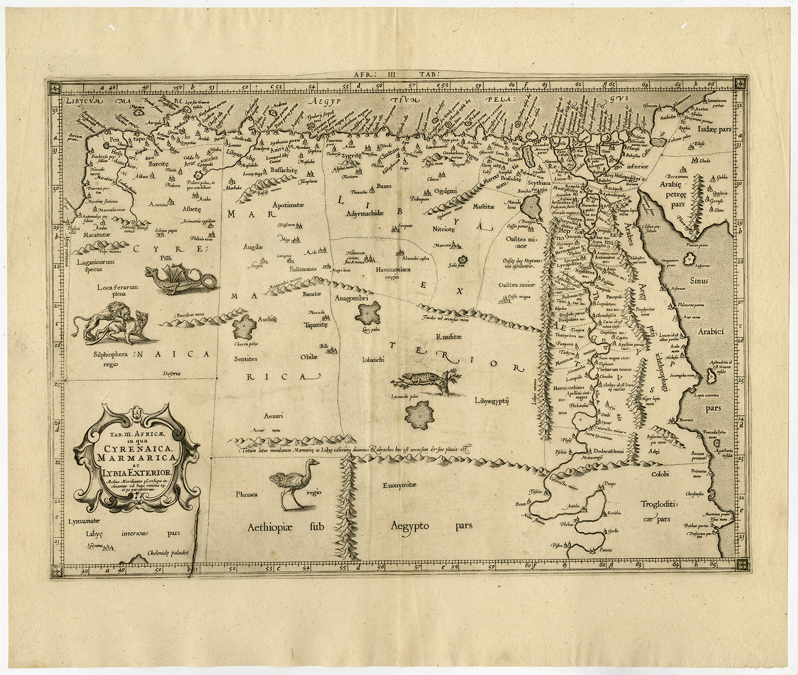 , Antique Map-LYBIA-EGYPT-NILE-AFRICA-Ptolemy-Mercator-1698, Pictura Antique Prints