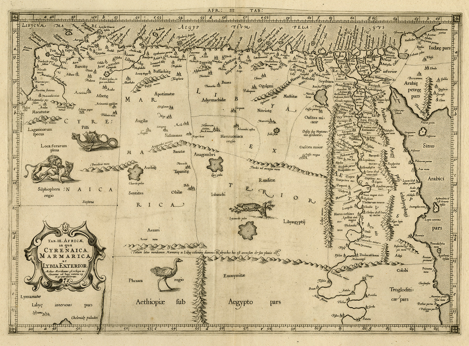 , Antique Map-LYBIA-EGYPT-NILE-AFRICA-Ptolemy-Mercator-1698, Pictura Antique Prints