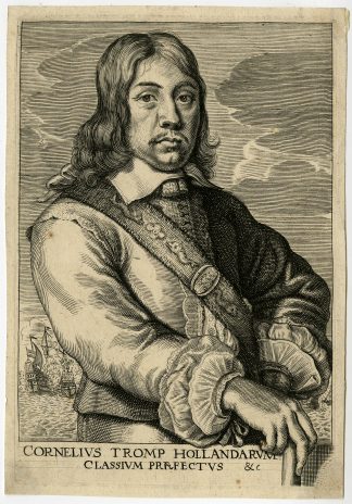 Rare Antique Print-CORNELIS MAARTENSZOON TROMP-NAVAL-Anonymous-ca.1675