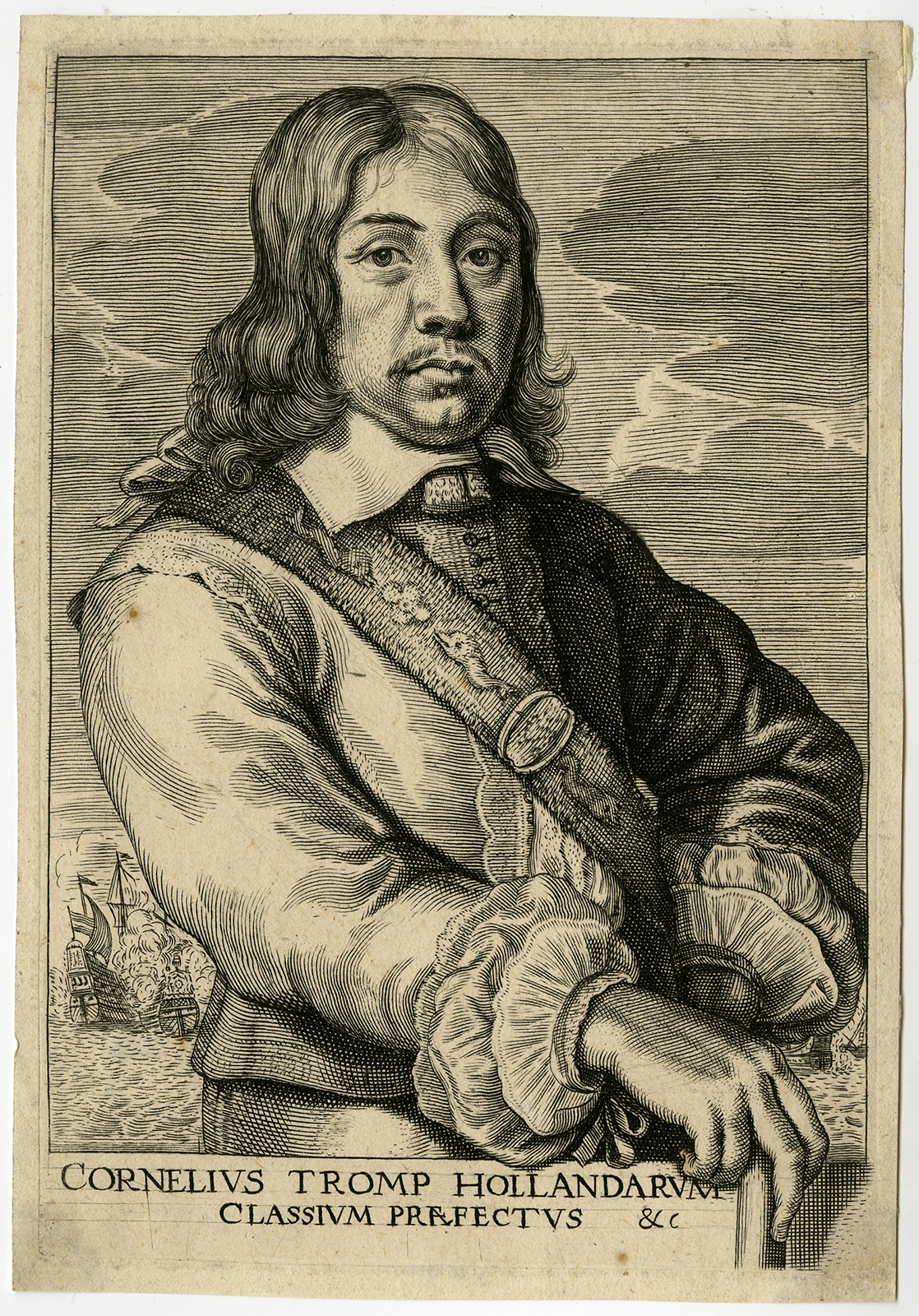 , Rare Antique Print-CORNELIS MAARTENSZOON TROMP-NAVAL-Anonymous-ca.1675, Pictura Antique Prints