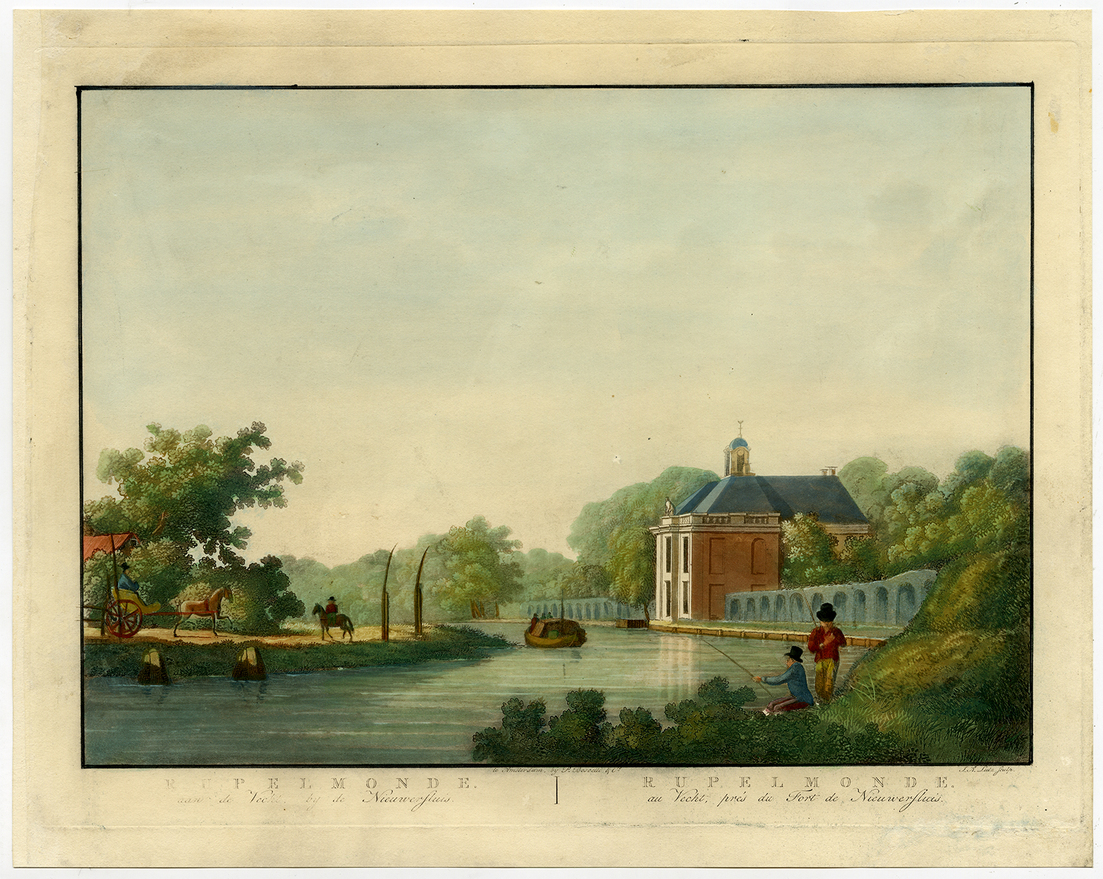 , Rare Antique Print-RUPELMONDE ESTATE-VECHT-NIEUWERSLUIS-Numan-Lutz-c.1810-20, Pictura Antique Prints