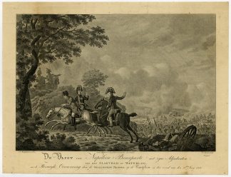 Rare Proof- Antique Print-WATERLOO-NAPOLEON-FLIGHT-Kamphuysen-Sluyter-ca. 1845