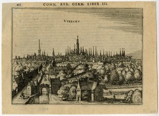 Antique Print-UTRECHT PANORAMA-THE NETHERLANDS-Van der Keere-Bertius-1616