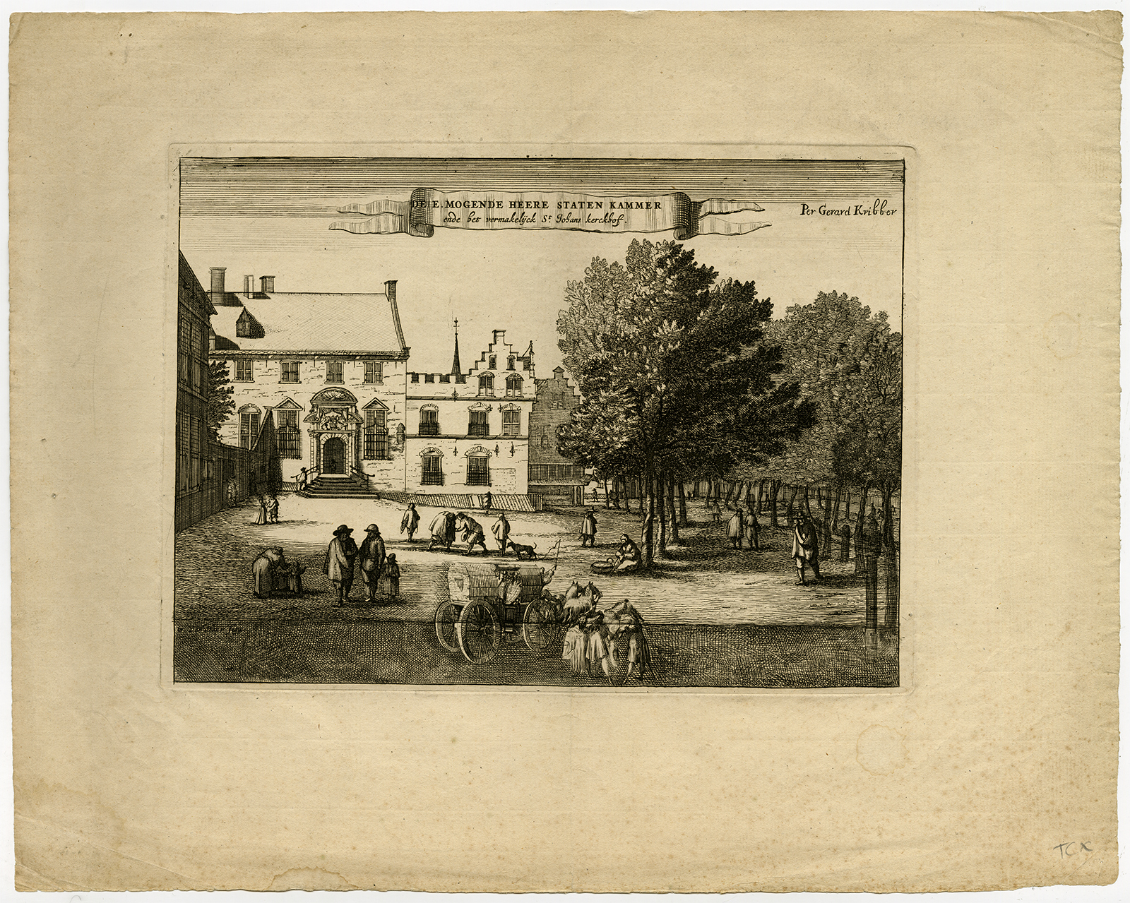 , Rare Antique Print-STATEN KAMMER-STATENZAAL-UTRECHT-v.d. Haer-Specht-c.1715, Pictura Antique Prints