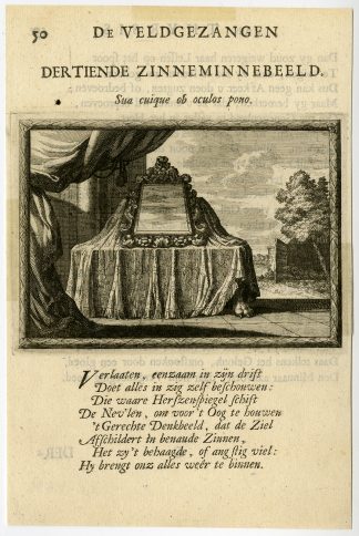 Antique Print-EMBLEM-EYE-BRAIN-MIRROR-IDEA-SENTENCE-PL. 13-Mylius-1702
