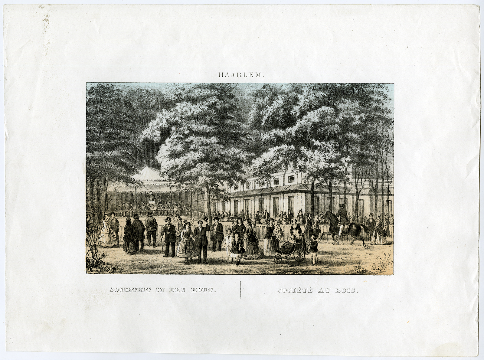 , Rare Antique Print-HAARLEM-SOCIETY-IN DEN HOUT-Anonymous-1873, Pictura Antique Prints
