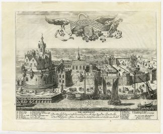 Rare Antique Print-CASTLE-ARCKEL-ARKEL-GORINCHEM-Ulft-1717