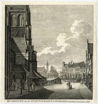 Rare Antique Print-OLD-FISH MARKET-HAARLEM-Keun-Philips-1768