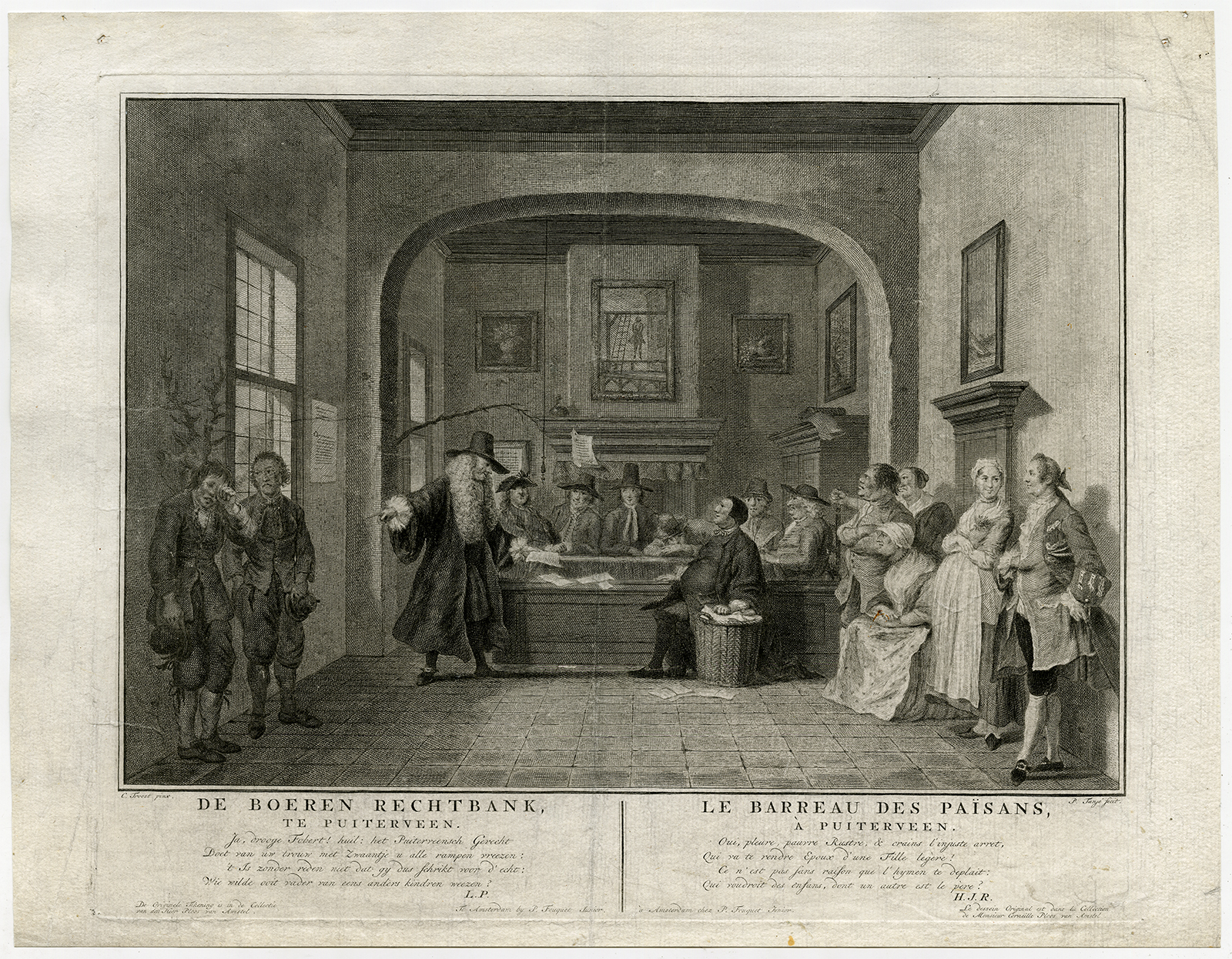 , Antique Print-FARMERS-COURT-BAR-PUITERVEEN-JUDGE-Troost-Tanje-1811, Pictura Antique Prints
