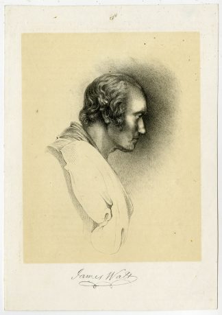 Antique Print-JAMES WATT-STEAM ENGINE-Anonymous-ca. 1850