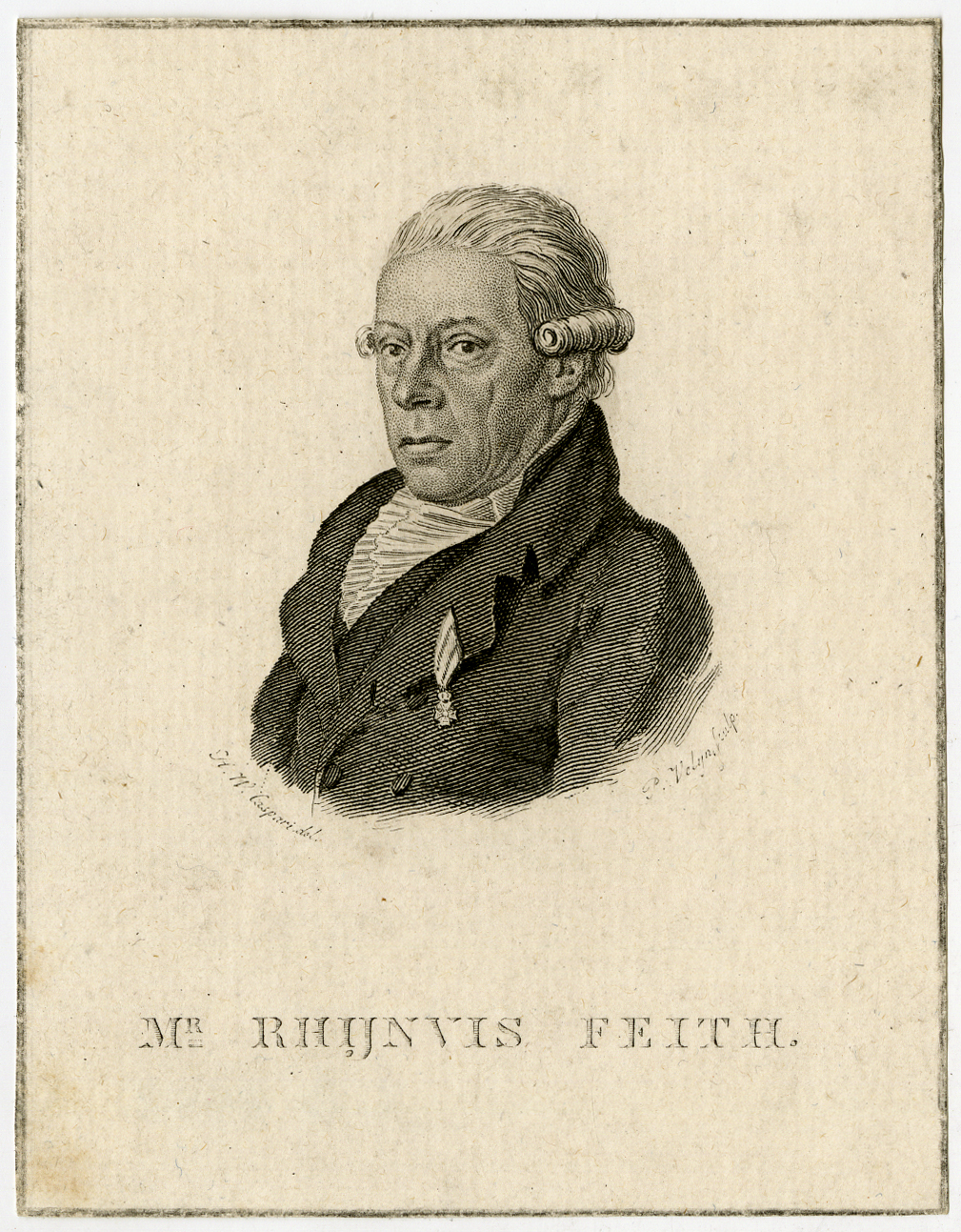 , Antique Print-RHIJNVIS FEITH-POET-Caspari-Velijn-ca. 1800, Pictura Antique Prints