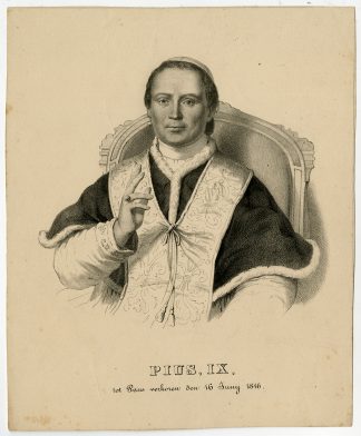 2 Antique Prints-PIUS IX-POPE-ROME-Last-ca. 1846