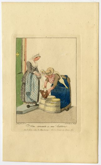 Antique Print-COSTUME-STREET VENDOR-MILKMAID-Kuyper-Portman-1814