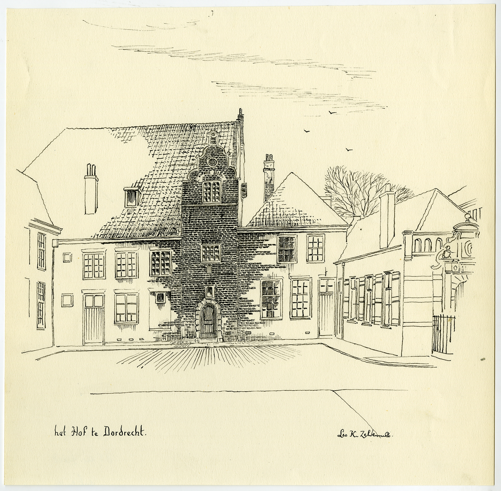 Cb2967 416x407 Old Drawing-HOF-DORDRECHT-AUGUSTINIAN MONASTERY-Zeldenrust-ca. 1960