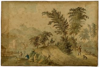 Antique Drawing-LANDSCAPE-EAST INDIES-INDONESIA-Clemens-ca. 1690