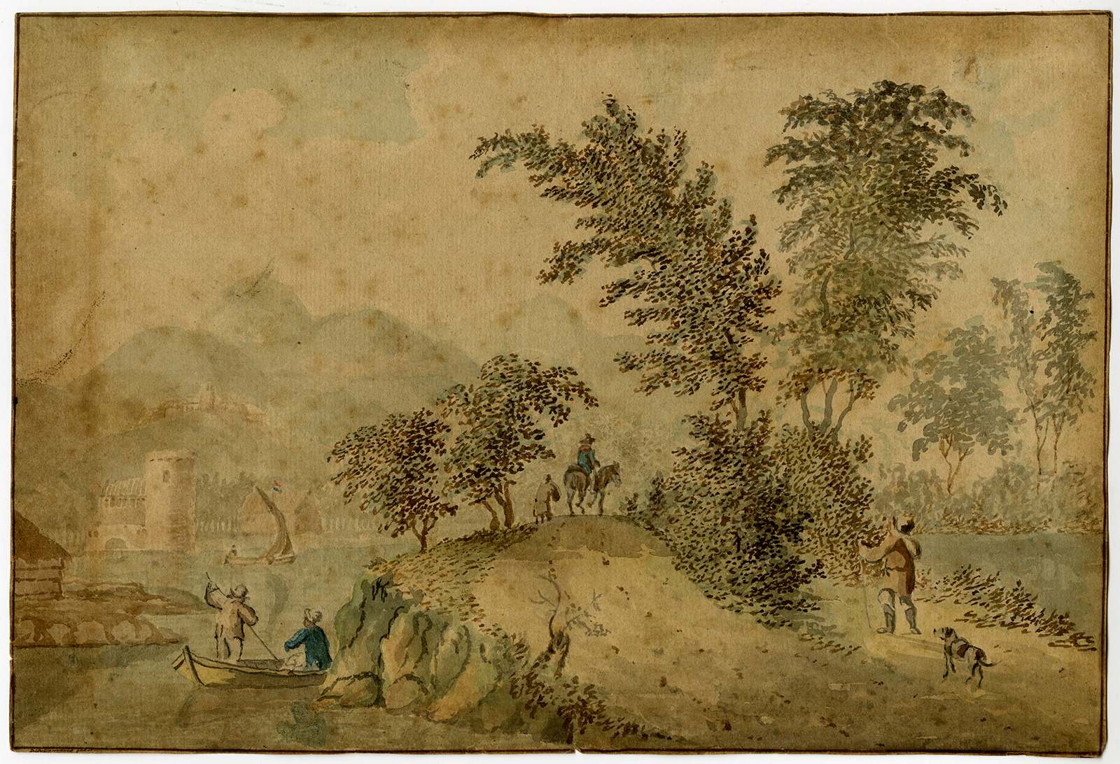 , Antique Drawing-LANDSCAPE-EAST INDIES-INDONESIA-Clemens-ca. 1690, Pictura Antique Prints