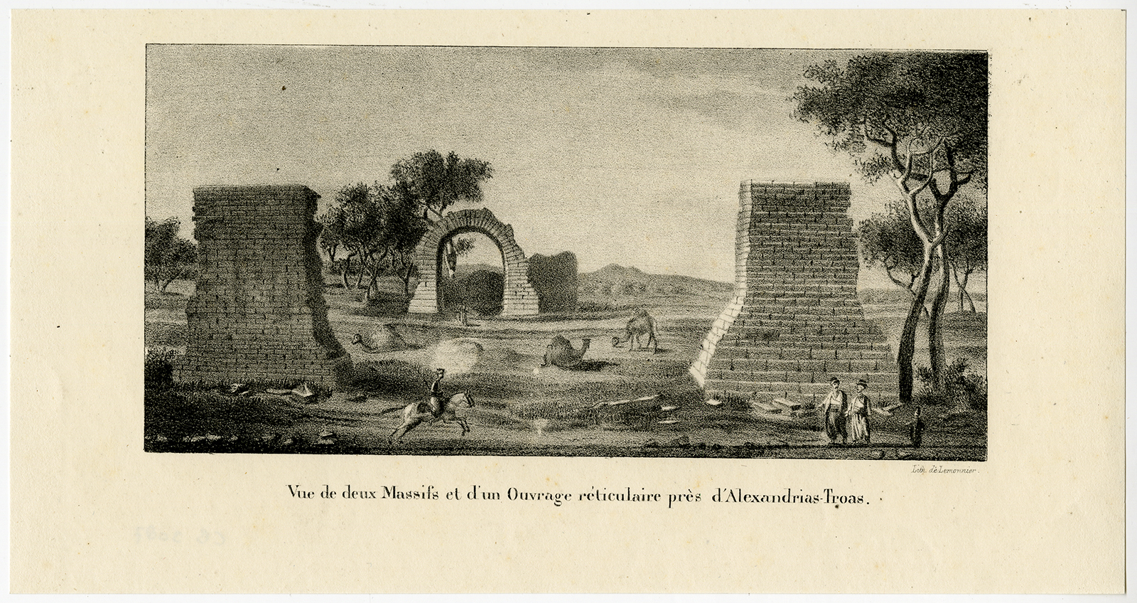 , Antique Print-RUIN-ALEXANDRIA TROAS-ESKI STAMBUL-Choiseul-Melling-Goubaud-1822, Pictura Antique Prints