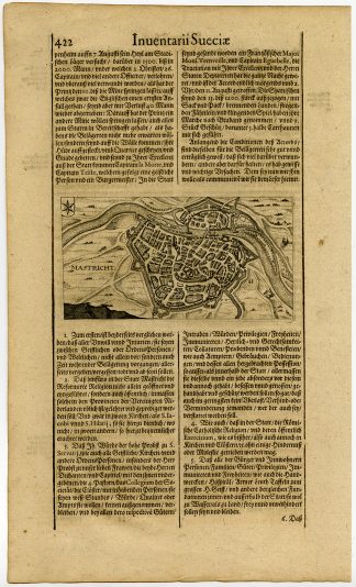 Antique Print-MAASTRICHT-LIMBURG-PLAN-Hulsius-Gottfried-1632
