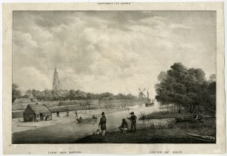 2 Rare Antique Prints-VIEWS-ARNHEM-RHINE-HARBOUR-Desguerrois-ca. 1835