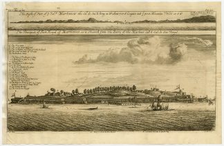 Antique Print-VIEW-FORT ROYAL-MARTINIQUE-Barbot-Churchill-Kip-1733