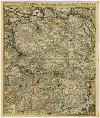 Antique Print-BRABANTIAE DUCATUS-NETHERLANDS-BELGIUM-Covens & Mortier-c.1725