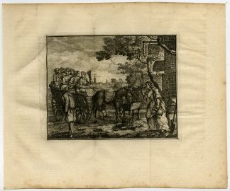 Antique Print-GENRE-WAGON-DEYL-INN-THE HAGUE-LEIDEN-Heemskerk-van Laan-1765