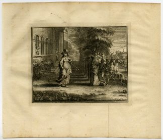 Antique Print-GENRE-SHEPERDESS-GARDEN-Heemskerk-van Laan-1765