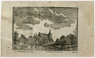 Rare Antique Print-VIEW-CHURCH-EINDHOVEN-Cranendoncq-1820