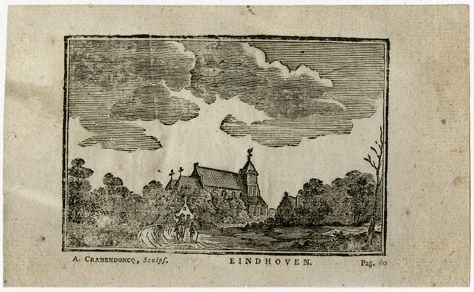 , Rare Antique Print-VIEW-CHURCH-EINDHOVEN-Cranendoncq-1820, Pictura Antique Prints