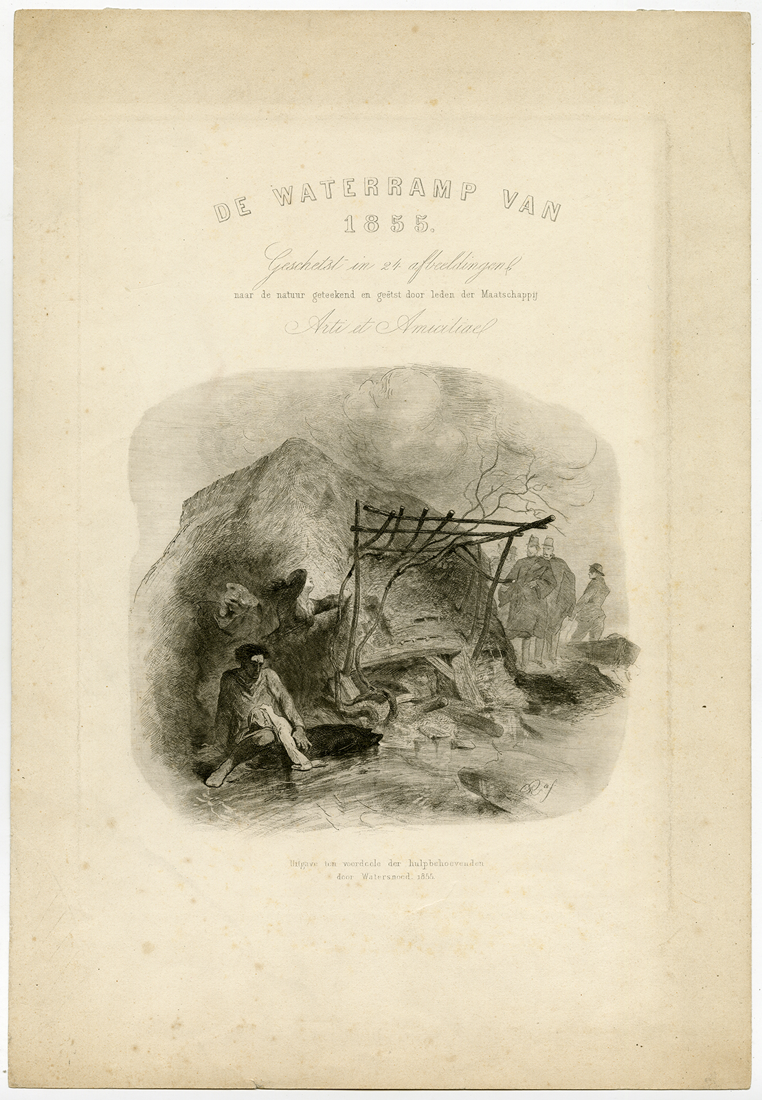 , Antique Print-TITLE PAGE-FRONTISPIECE-FLOOD -van Trigt-Rochussen-1855, Pictura Antique Prints