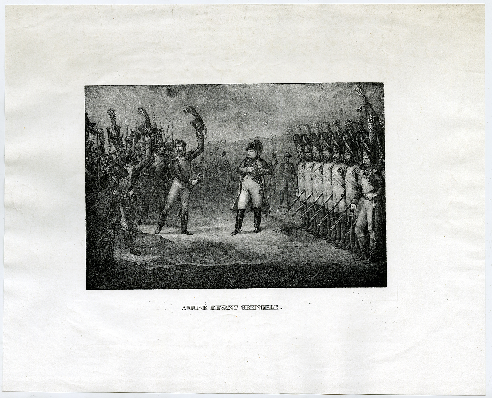 , Antique Print-NAPOLEON-ARRIVAL-GRENOBLE-Adam-c.1822, Pictura Antique Prints